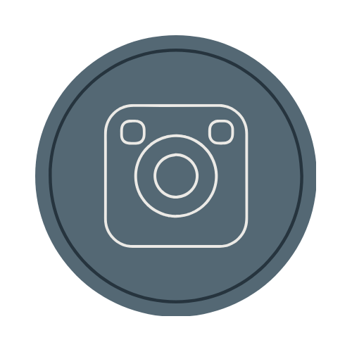 Instagram logo inside a dark circle.