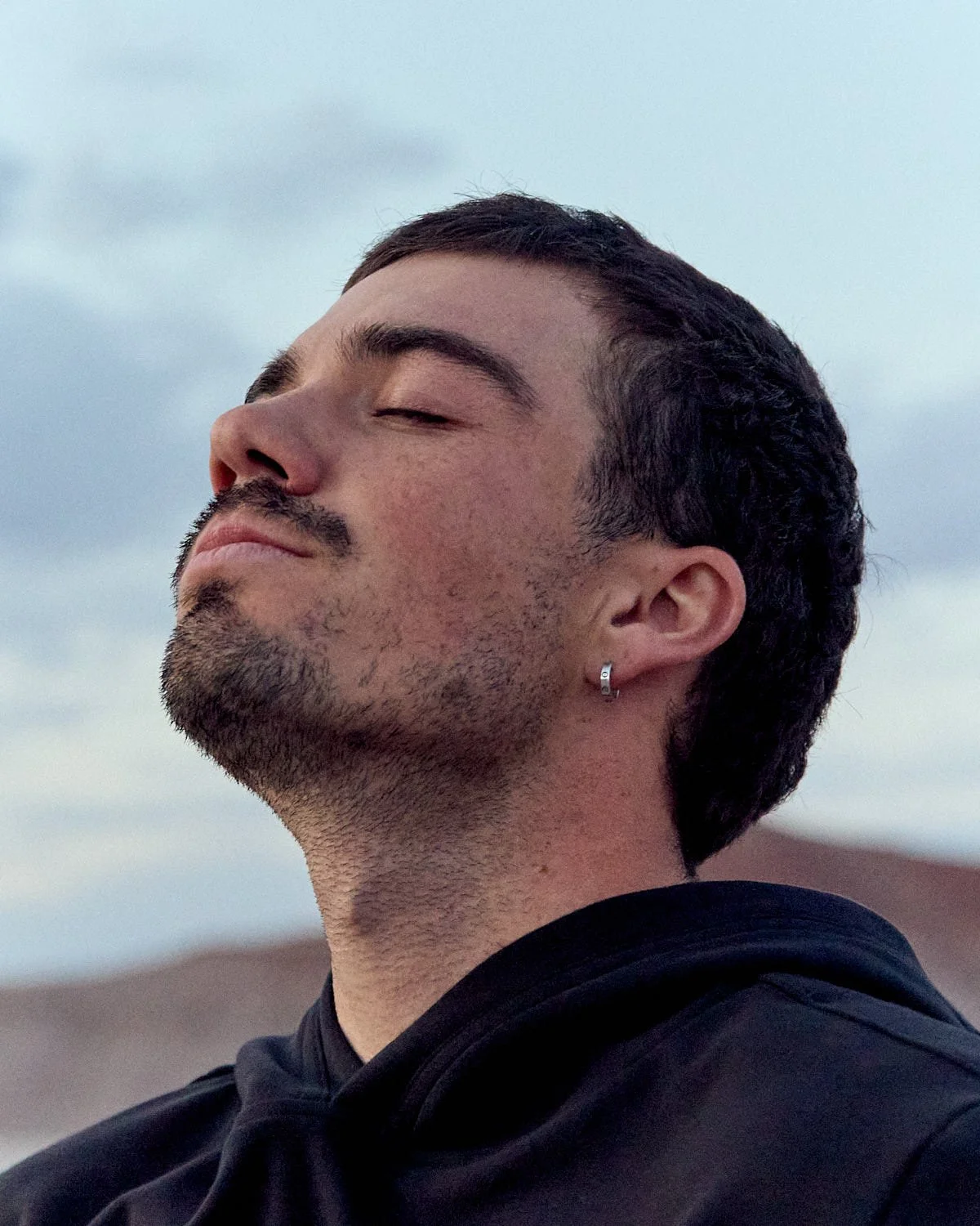 Athlete catching breath after a run in the mountains of Sedona