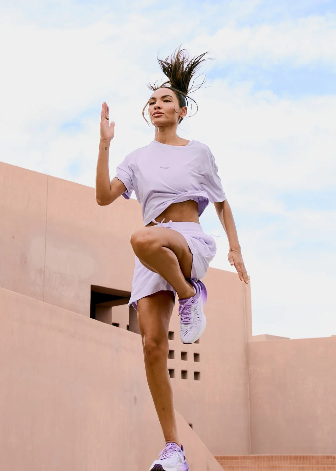 Commercial lifestyle shot of athlete training in sportswear on location in Tempe