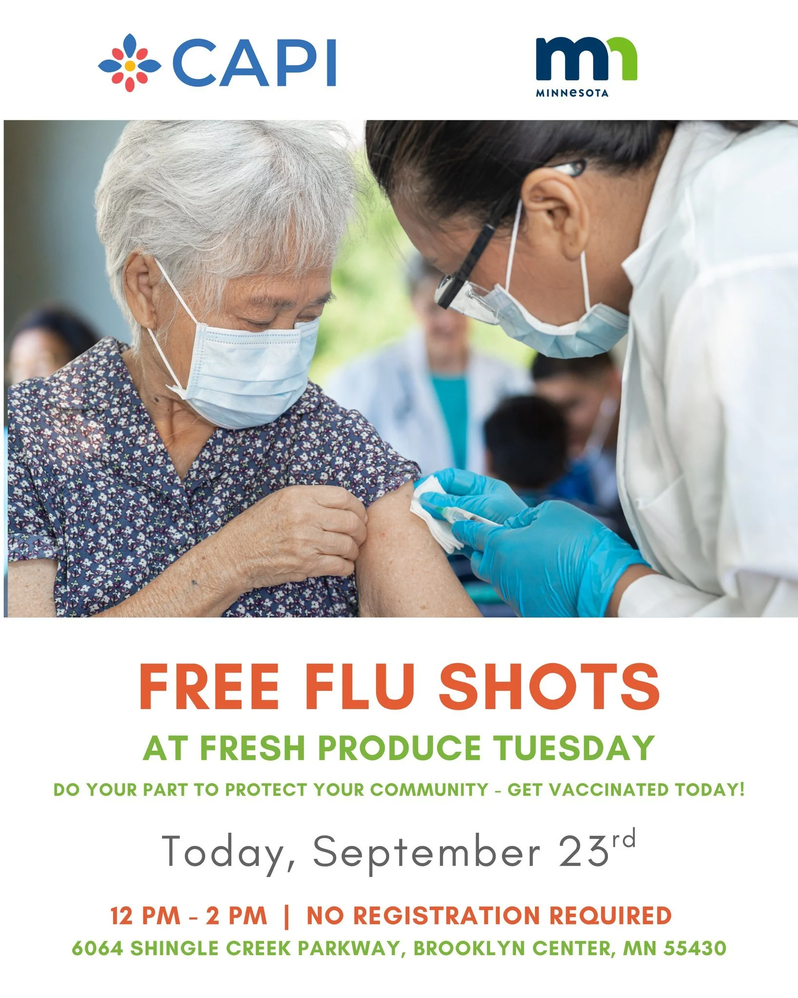🍂 With fall officially here, now&rsquo;s the perfect time to stay ahead of flu season and protect your health&mdash;and your community!
 
Join us at CAPI&rsquo;s Fresh Produce Distribution today from 12&ndash;2pm. You&rsquo;ll go home with fresh, he