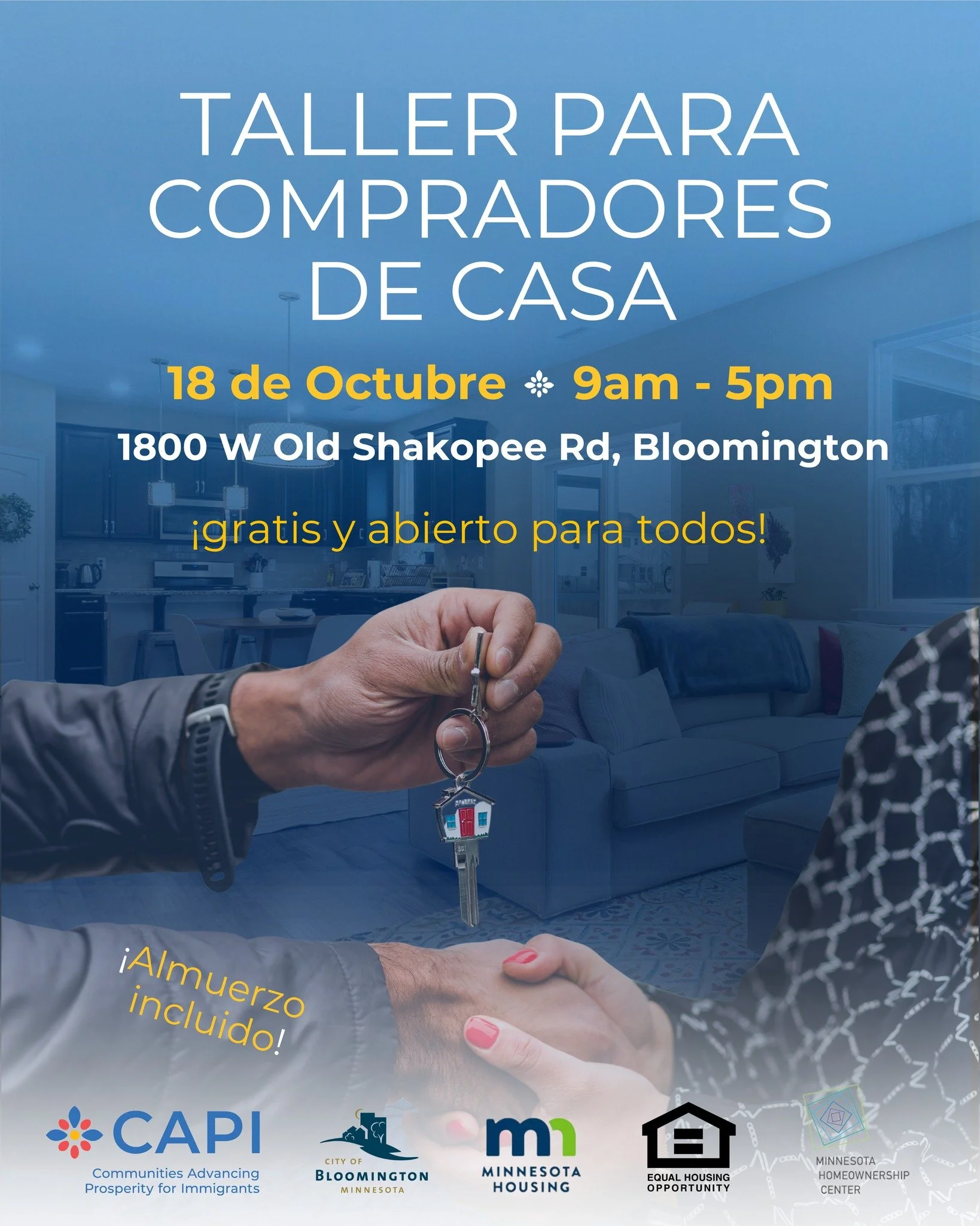 Si quiere ser due&ntilde;o de su propia casa, venga a nuestro taller &ldquo;HomeStretch&rdquo; el 18 de Octubre de 9:00 AM a 5:00 PM en 1800 W Old Shakopee Rd, Bloomington! Es gratis y en Espa&ntilde;ol! Este taller es el primer paso para obtener el 