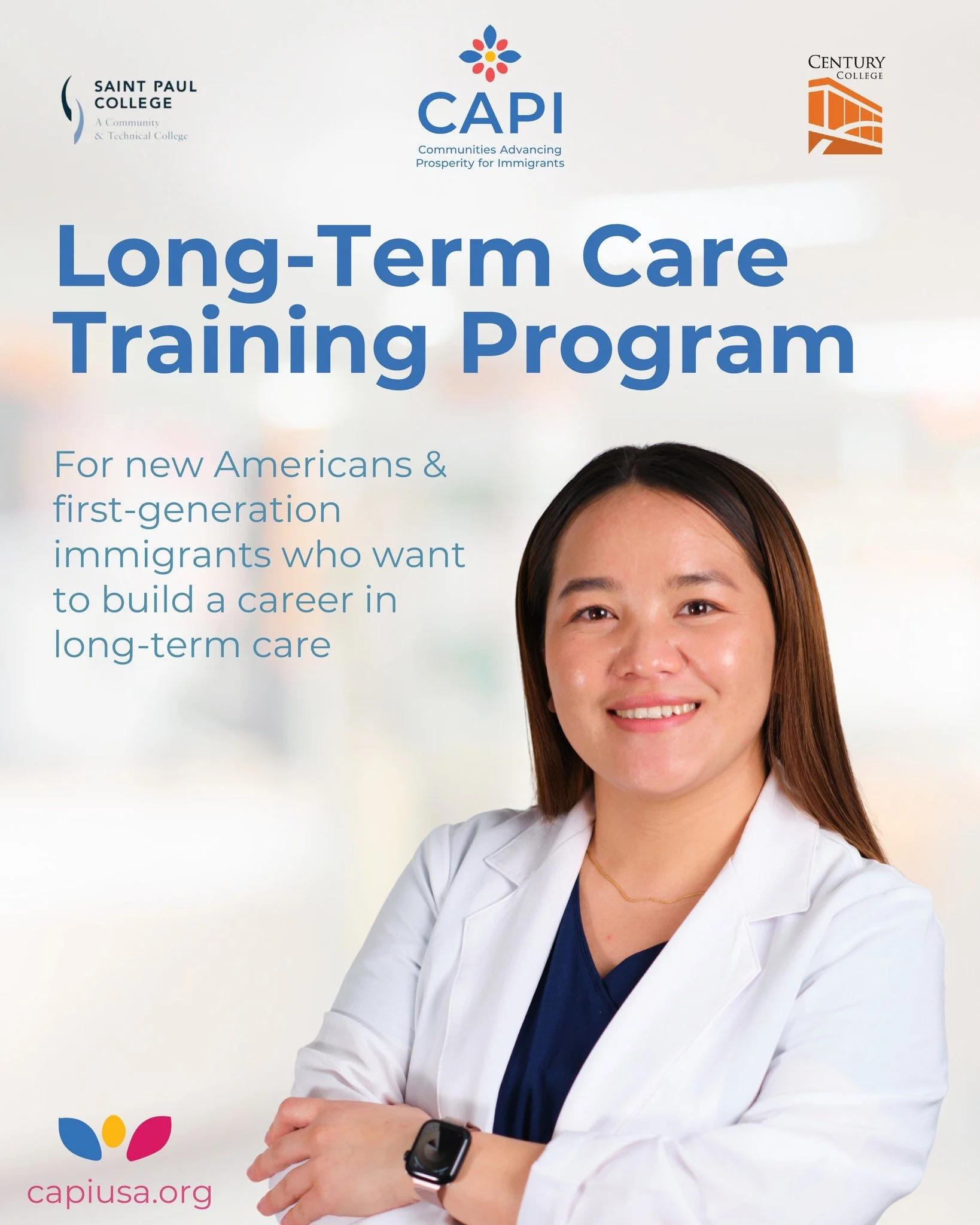 CAPI&rsquo;s Long-Term Care Program empowers first-generation immigrants and new Americans with the skills, training, and support they need to succeed in the healthcare field.

We&rsquo;re committed to helping our neighbors build meaningful careers w