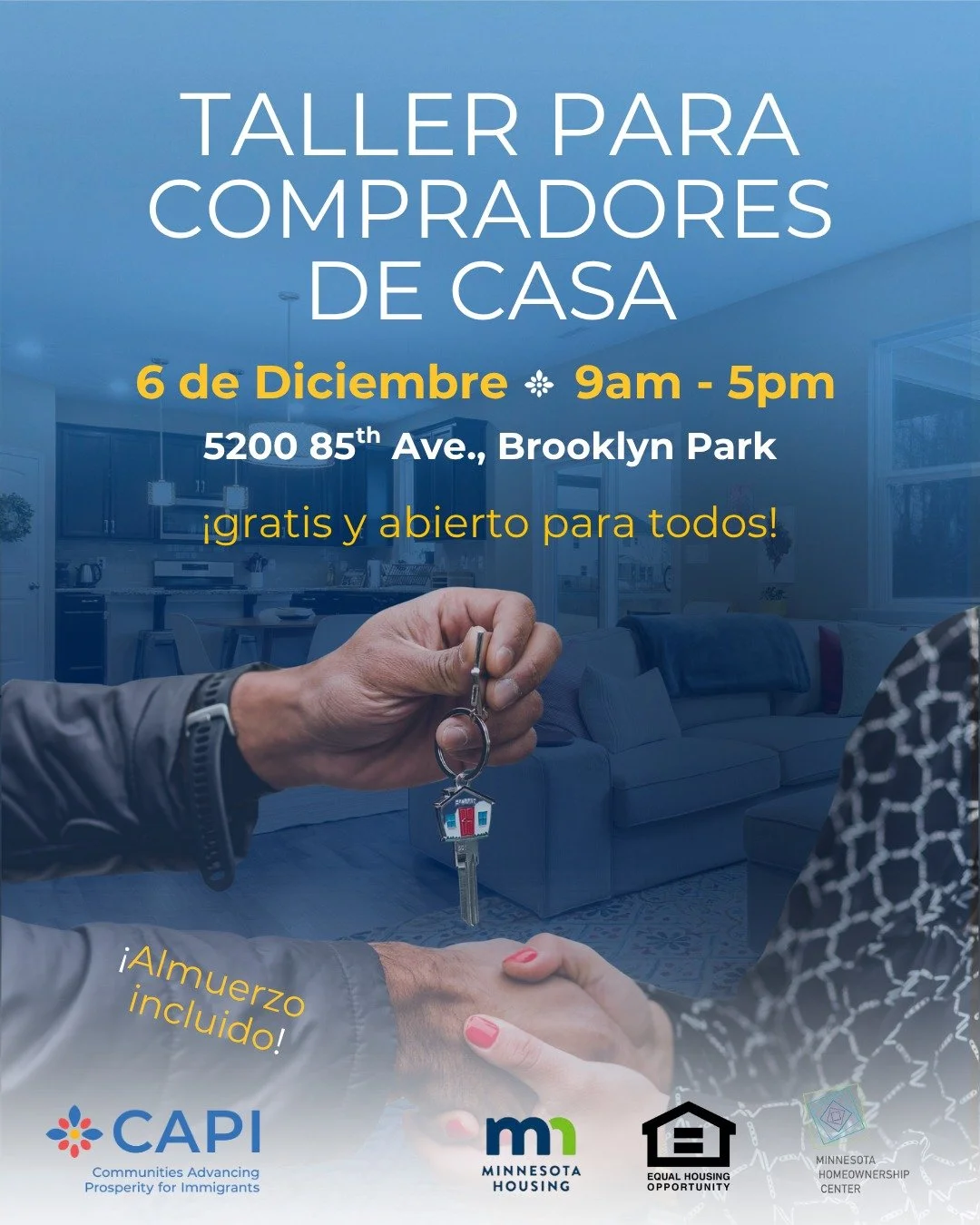 Si quiere ser due&ntilde;o de su propia casa, venga a nuestro taller &ldquo;HomeStretch&rdquo; el 6 de Diciembre de 9:00 AM a 5:00 PM en 5200 85th Ave., Brooklyn Park! Es gratis y en Espa&ntilde;ol! Este taller es el primer paso para obtener el hogar