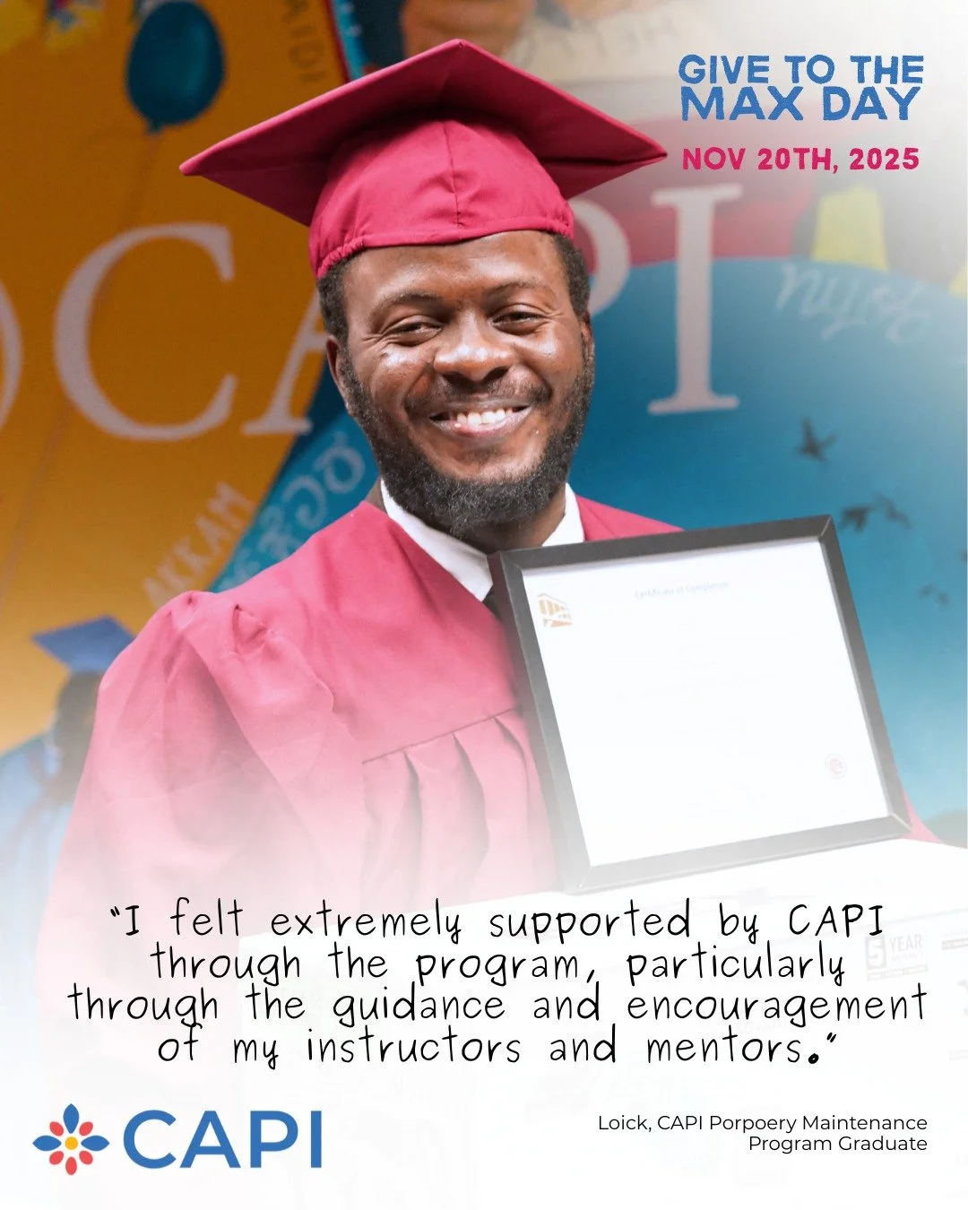 &ldquo;I felt extremely supported by CAPI through the program, particularly through the guidance and encouragement of my instructors and mentors.&rdquo;
&mdash; Loick, CAPI Property Maintenance Program Graduate

Loick came to CAPI ready to grow, hopi