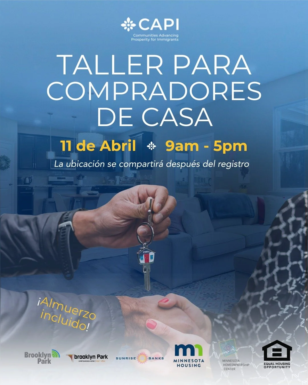 Si quiere ser due&ntilde;o de su propia casa, venga a nuestro taller &ldquo;HomeStretch&rdquo; el 11 de Abril de 9:00 AM a 5:00 PM! Es gratis y en Espa&ntilde;ol! Este taller es el primer paso para obtener el hogar de sus sue&ntilde;os!

&iexcl;Almue