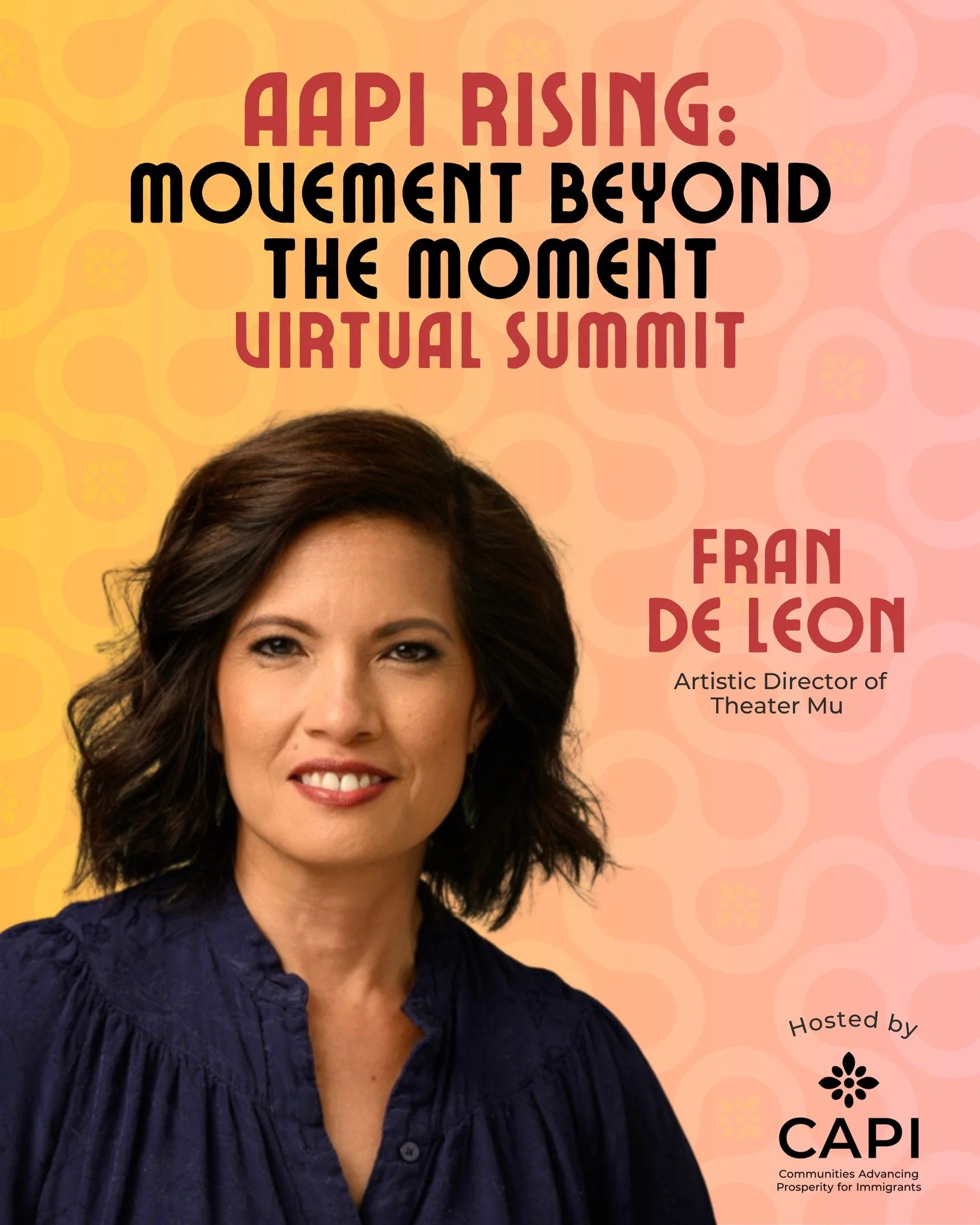 Introducing our second AAPI Rising Summit keynote panelist: Fran De Leon!

Fran de Leon is the Artistic Director of @theatermu, the Midwest&rsquo;s largest AAPI theater. An accomplished director, actor, and solo performer, she has brought her work to