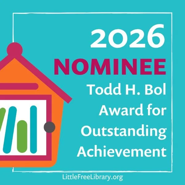We at CAPI are honored to be nominated for the Todd H. Bol Award for Outstanding Achievement through Little Free Library 💙

The award, named for Little Free Library's late founder, honors LFL volunteer stewards and supporters who are making an excep