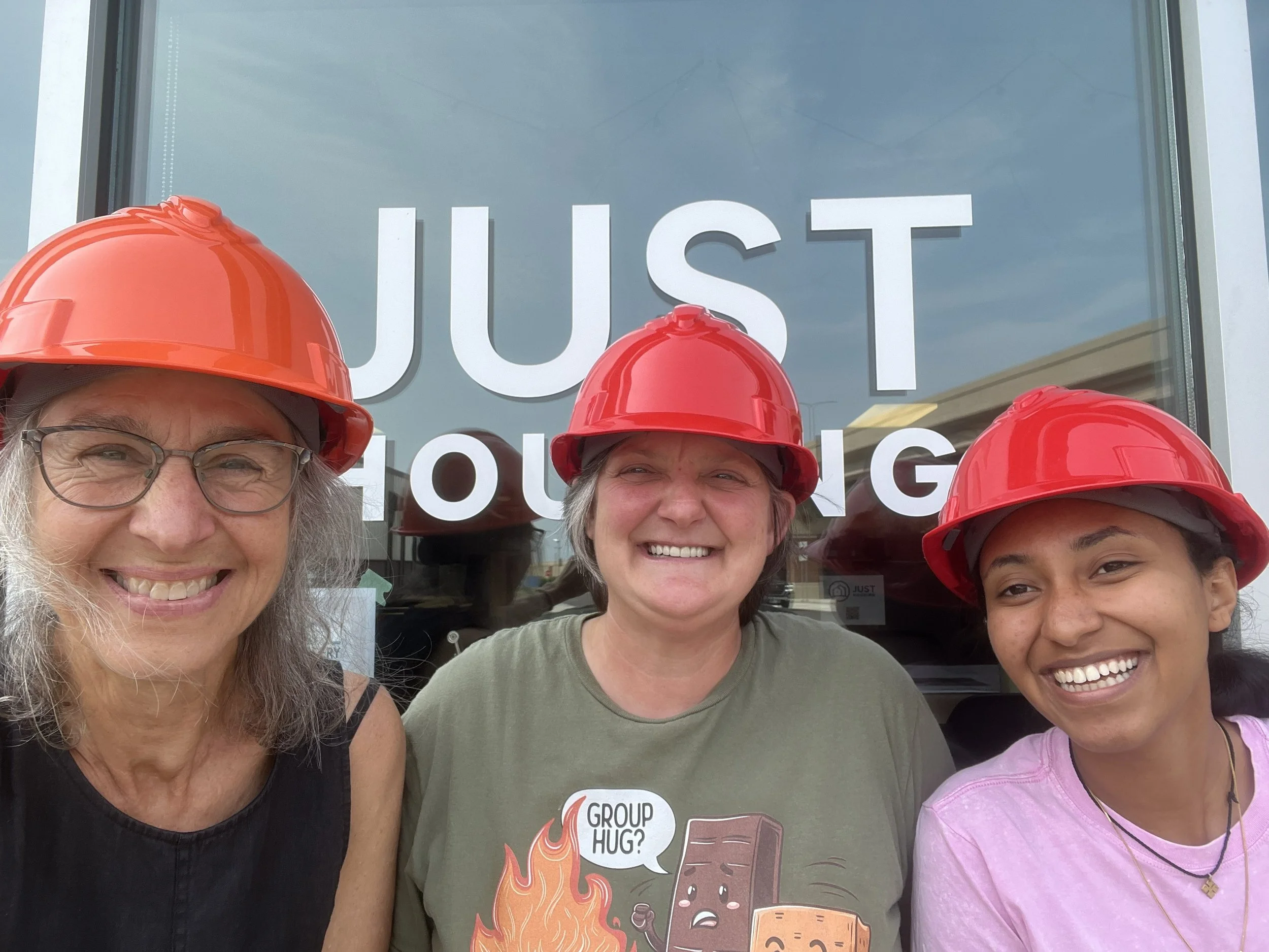 Just Housing staff in hard hats