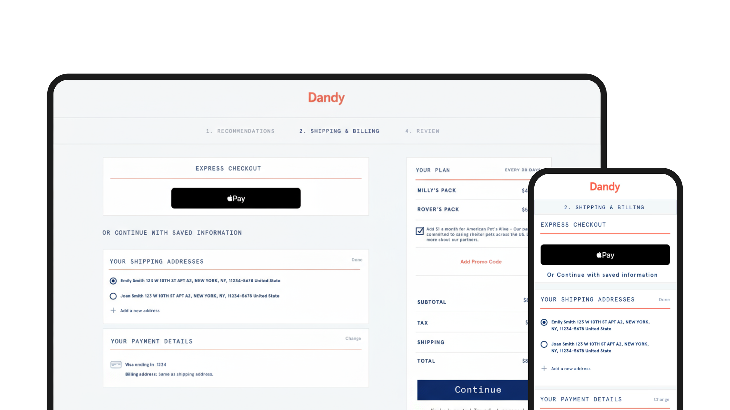 Pet Startup Product Design Checkout