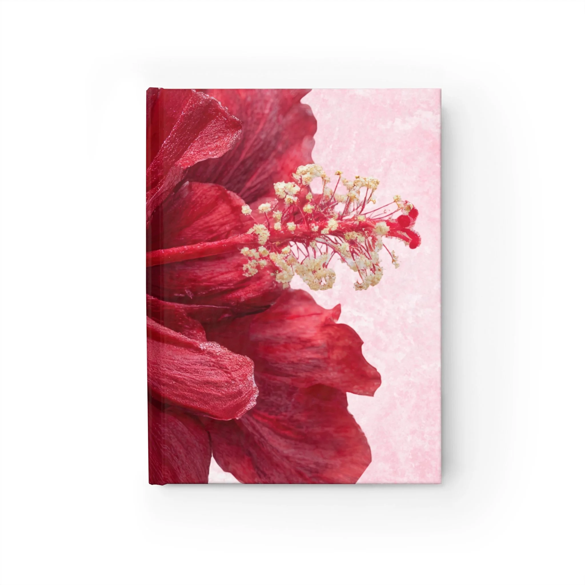 Floral Hibiscus Ruled Journal — Pink & Red Flower Notebook
