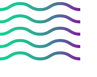 Abstract colorful digital graphic with green, purple, and blue wavy lines.