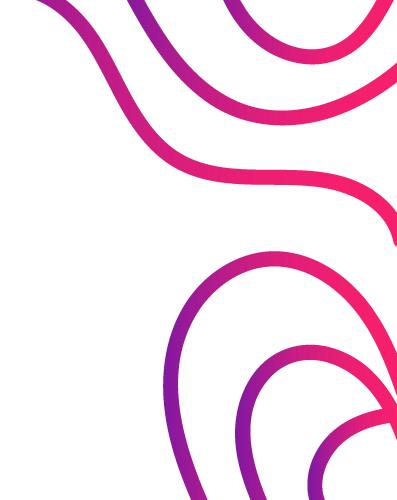 Abstract geometric shapes in shades of purple and pink with a black background.