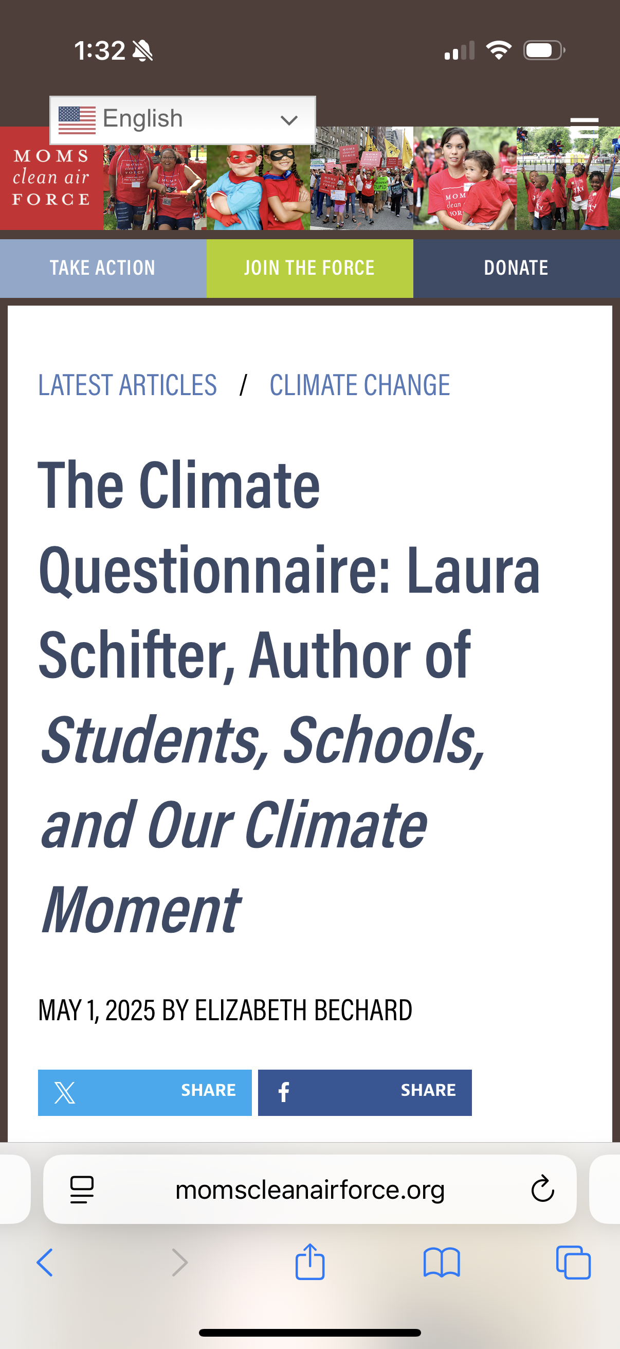 Title of article The Climate Questionnaire: Laura Schifter, Author of Students, Schools, and Our Climate Moment