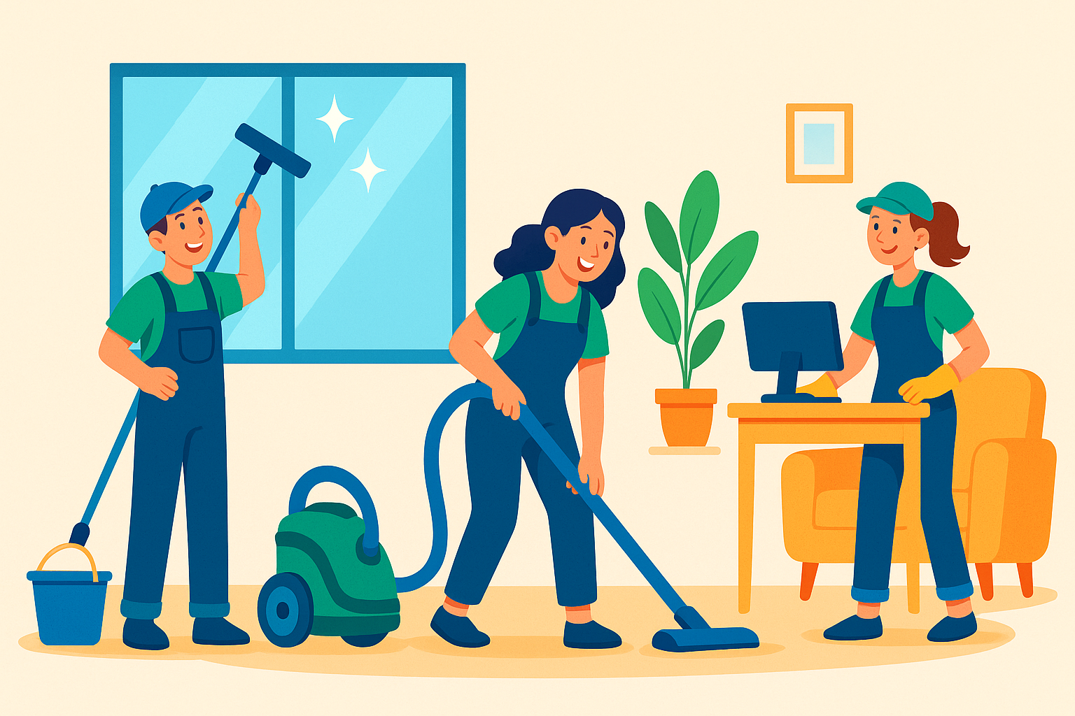 Équipe de nettoyage professionnel à Orléans intervenant dans des locaux