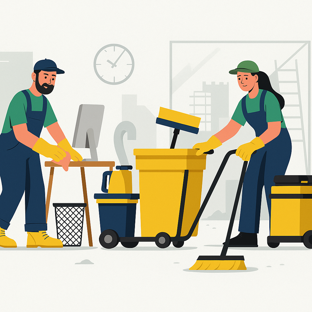 Nettoyage de fin de chantier à Orléans dans un local professionnel