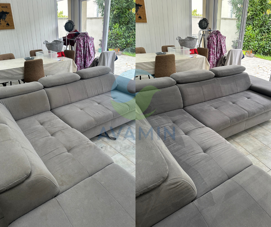 Résultat avant après nettoyage textile à Orléans 