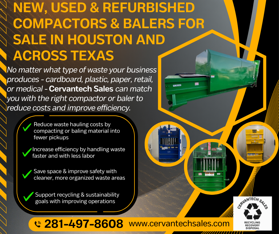 New, used, and refurbished industrial compactors and balers for sale in Houston TX and across Texas