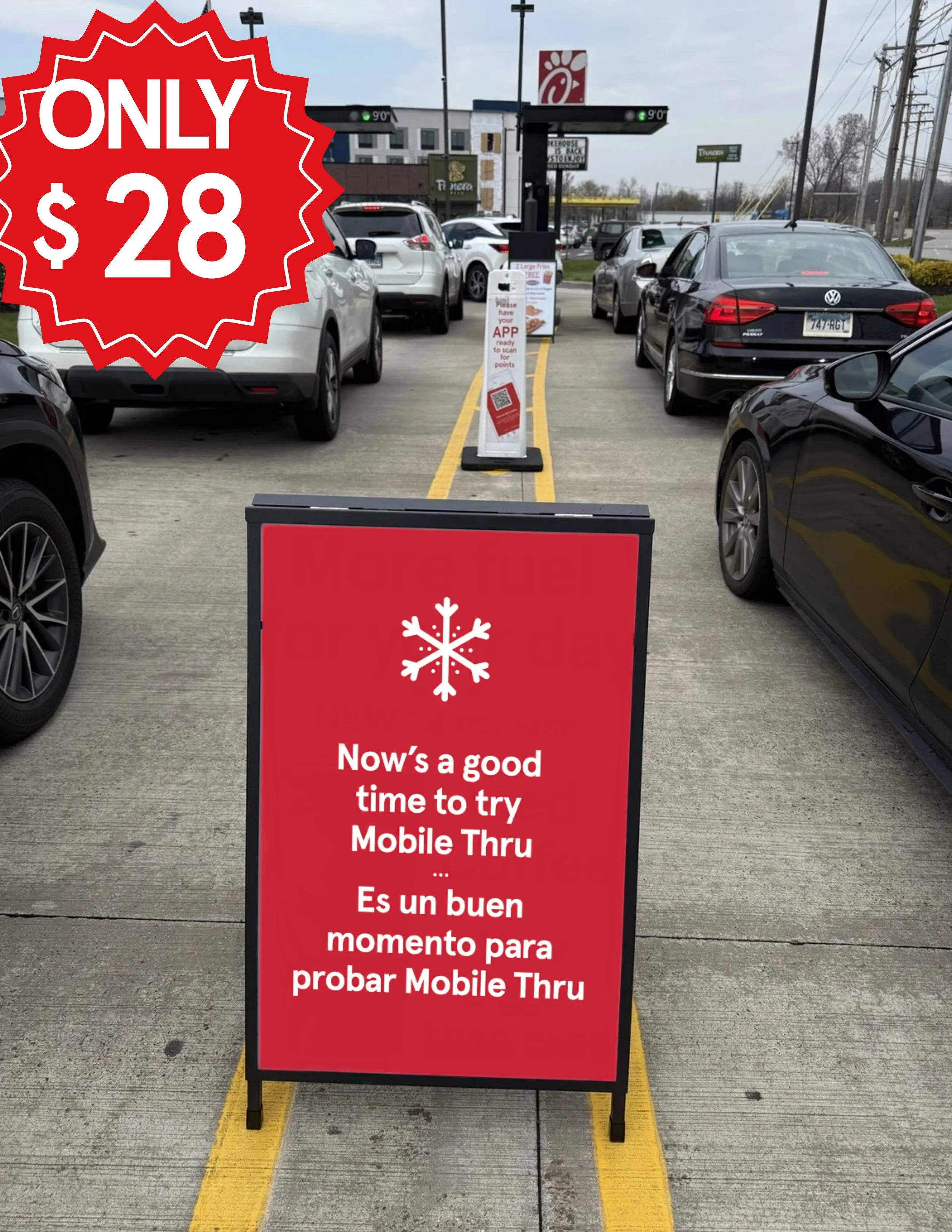 Inclement Weather-- Promote Mobile Thru (A-Frame)