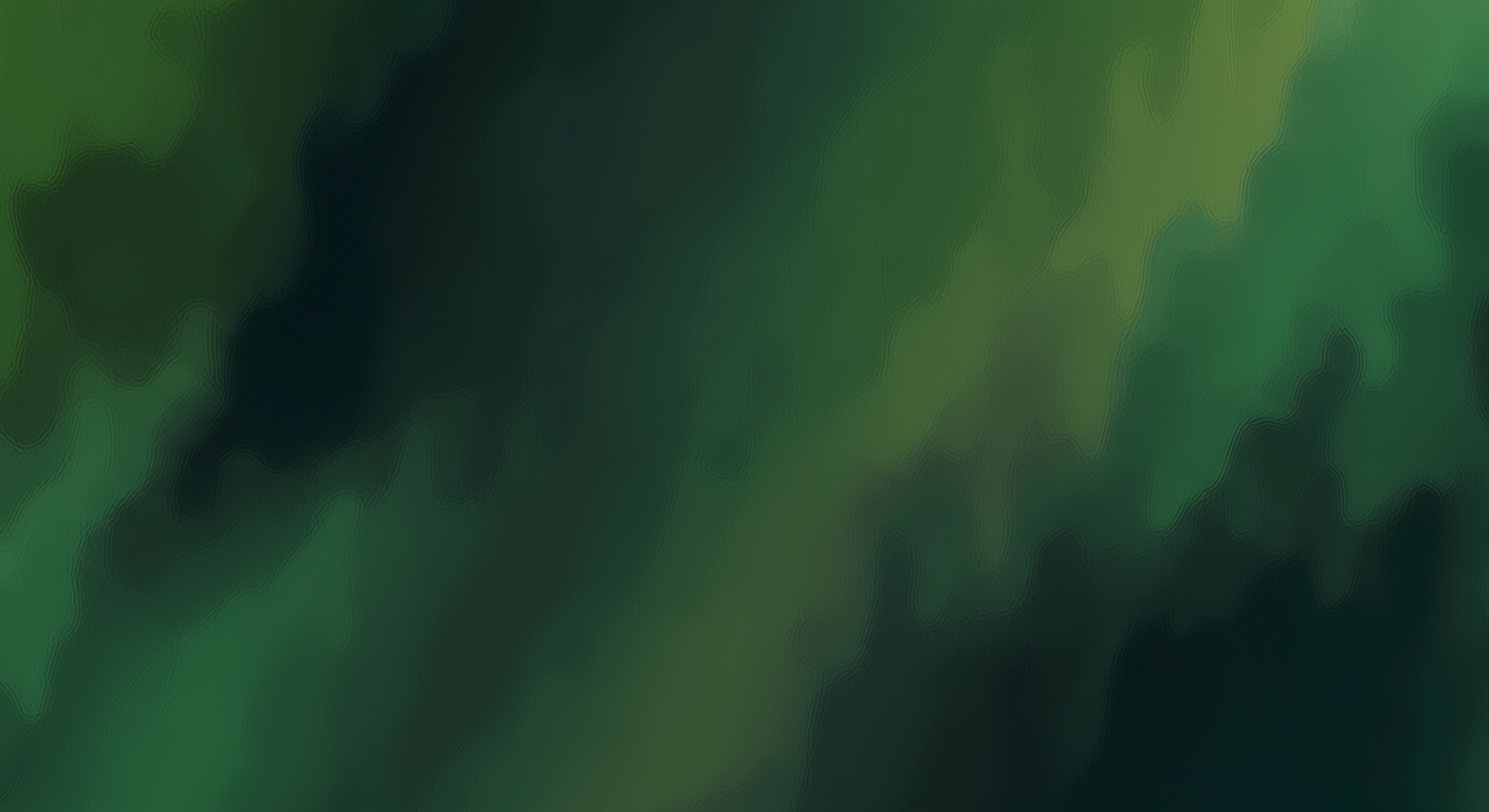 A blurry, abstract image showing various shades of green and black, resembling a natural or organic scene.