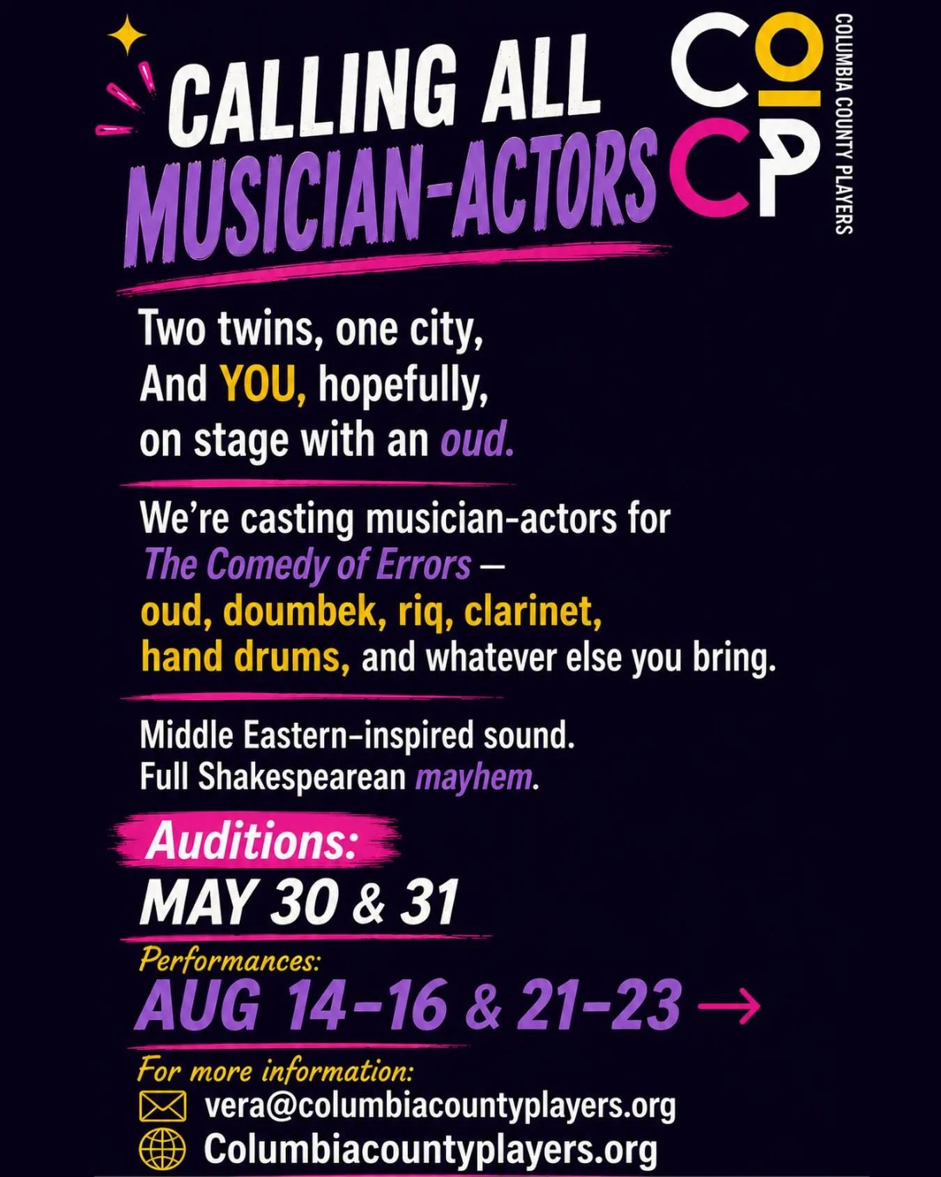 Actor-musicians this one&rsquo;s for you!!