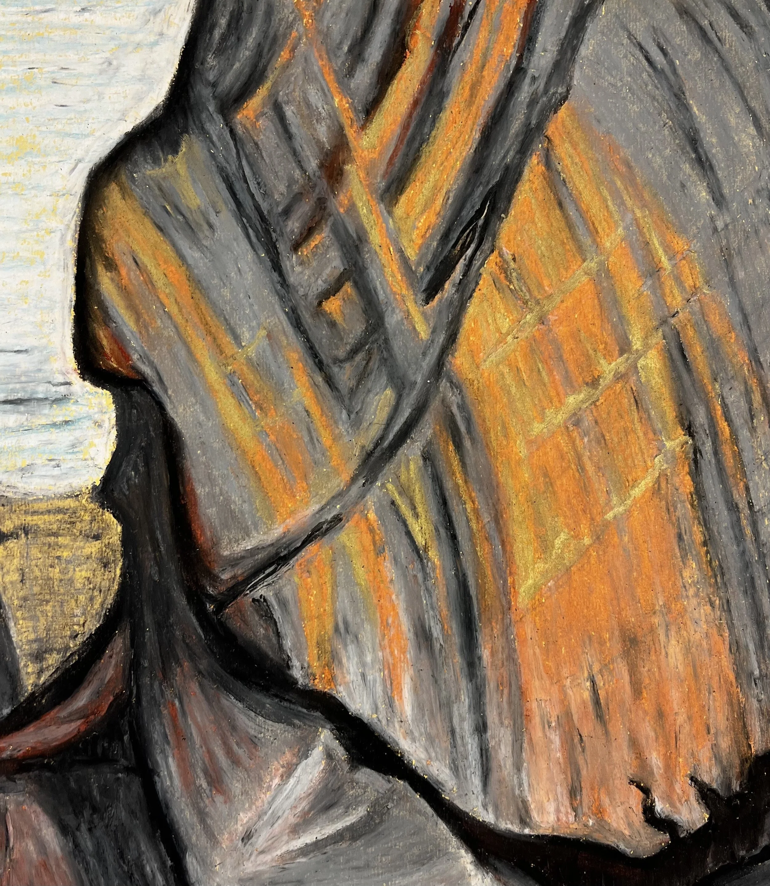 Canyon Wall, 10" x 8.5", oil pastel on paper - available