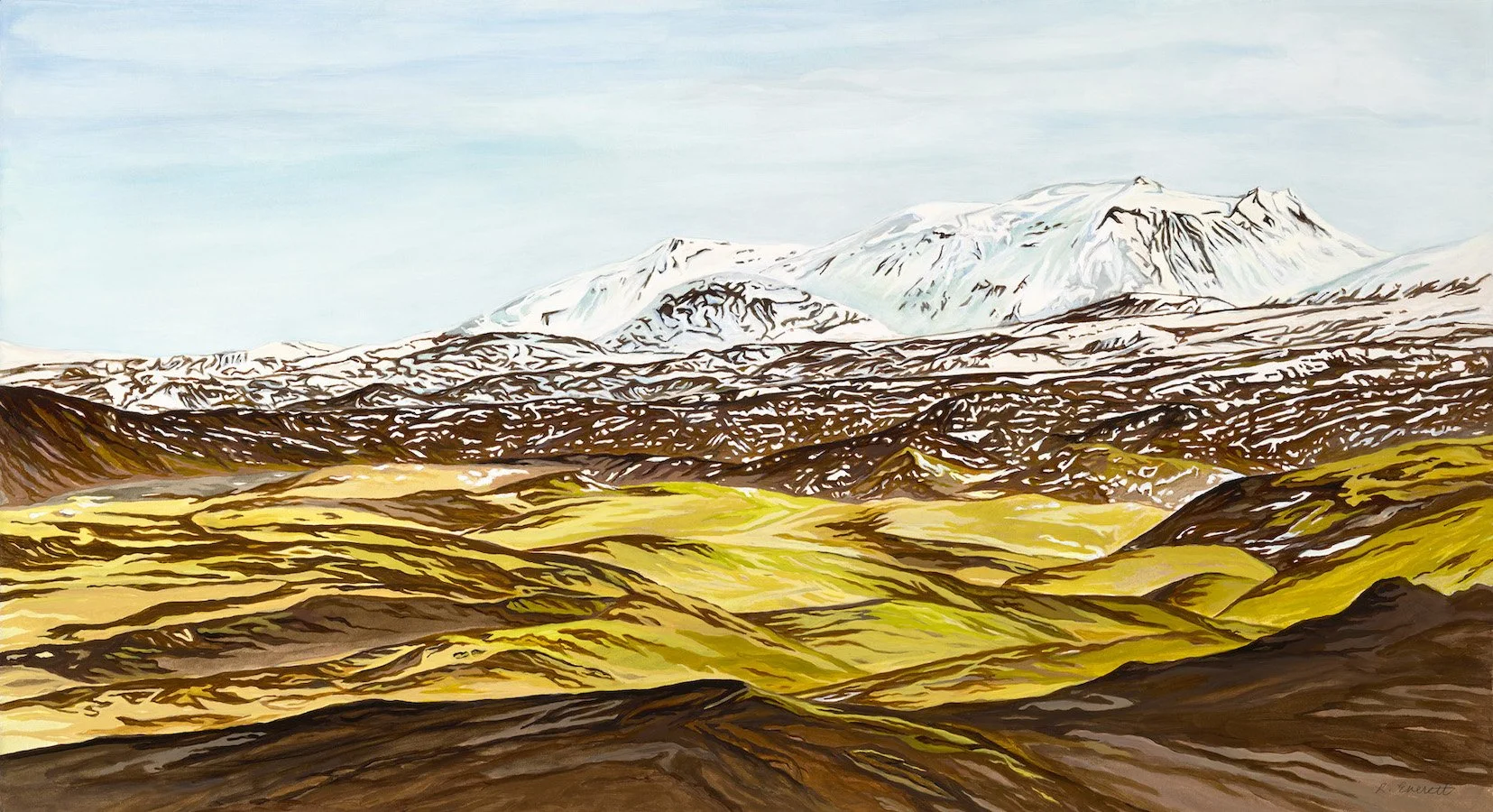 Snaefellsjokull National Park, 14" x 27", acrylic on paper - available