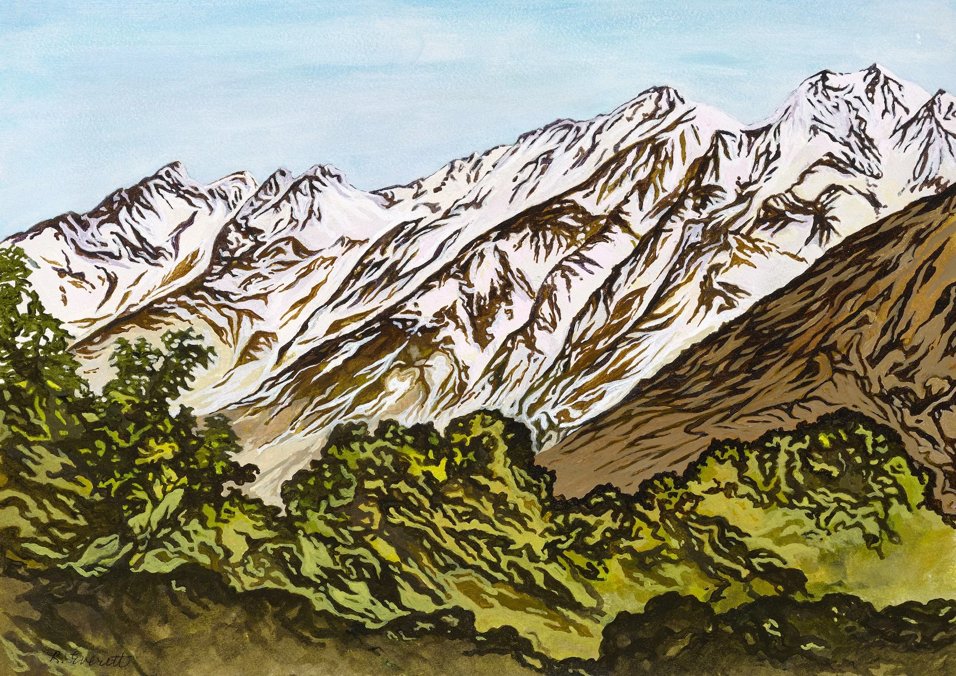 Late Spring on McGregor, 14" x 18", acrylic on paper - sold