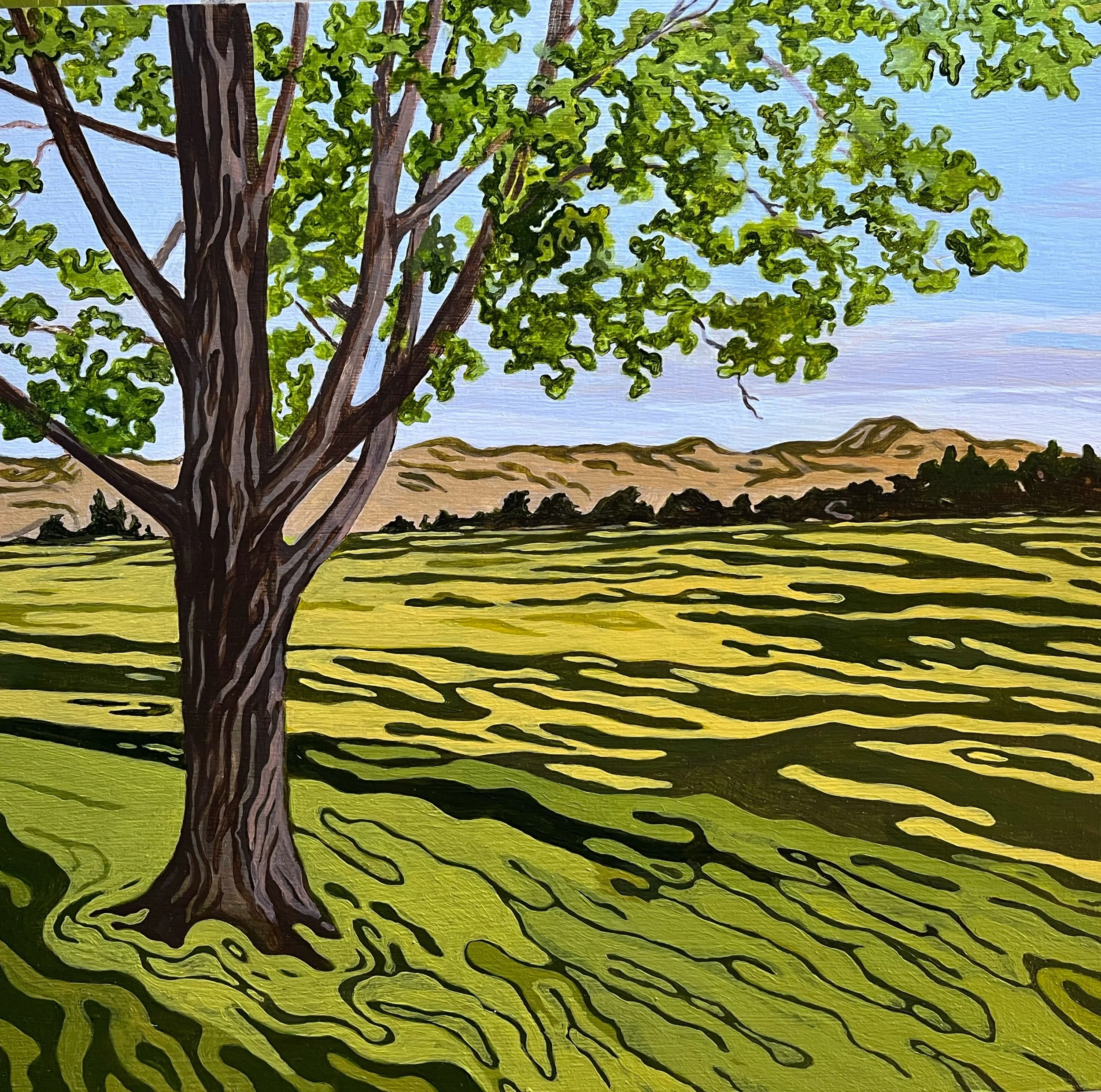Tree at Ucross, 12" x 12" x 1", acrylic on panel - sold