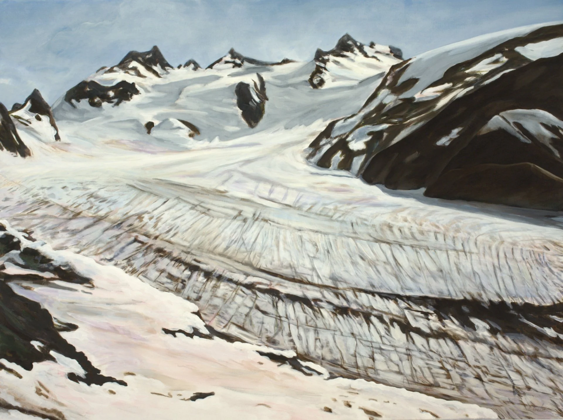 Blue Glacier, 30" x 40" x 1.5", acrylic on canvas - sold