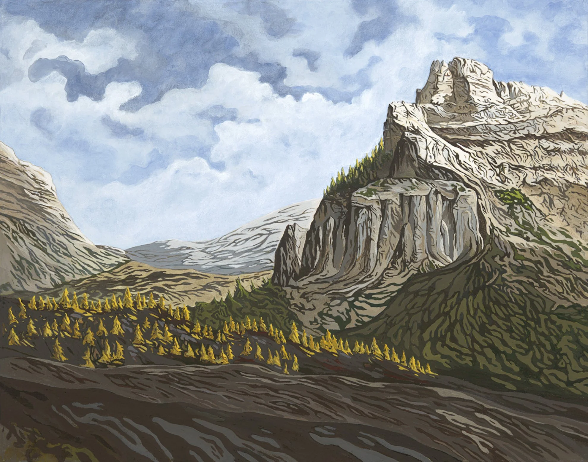 Autumn in the Bighorns, 22" , 28", acrylic on canvas - available