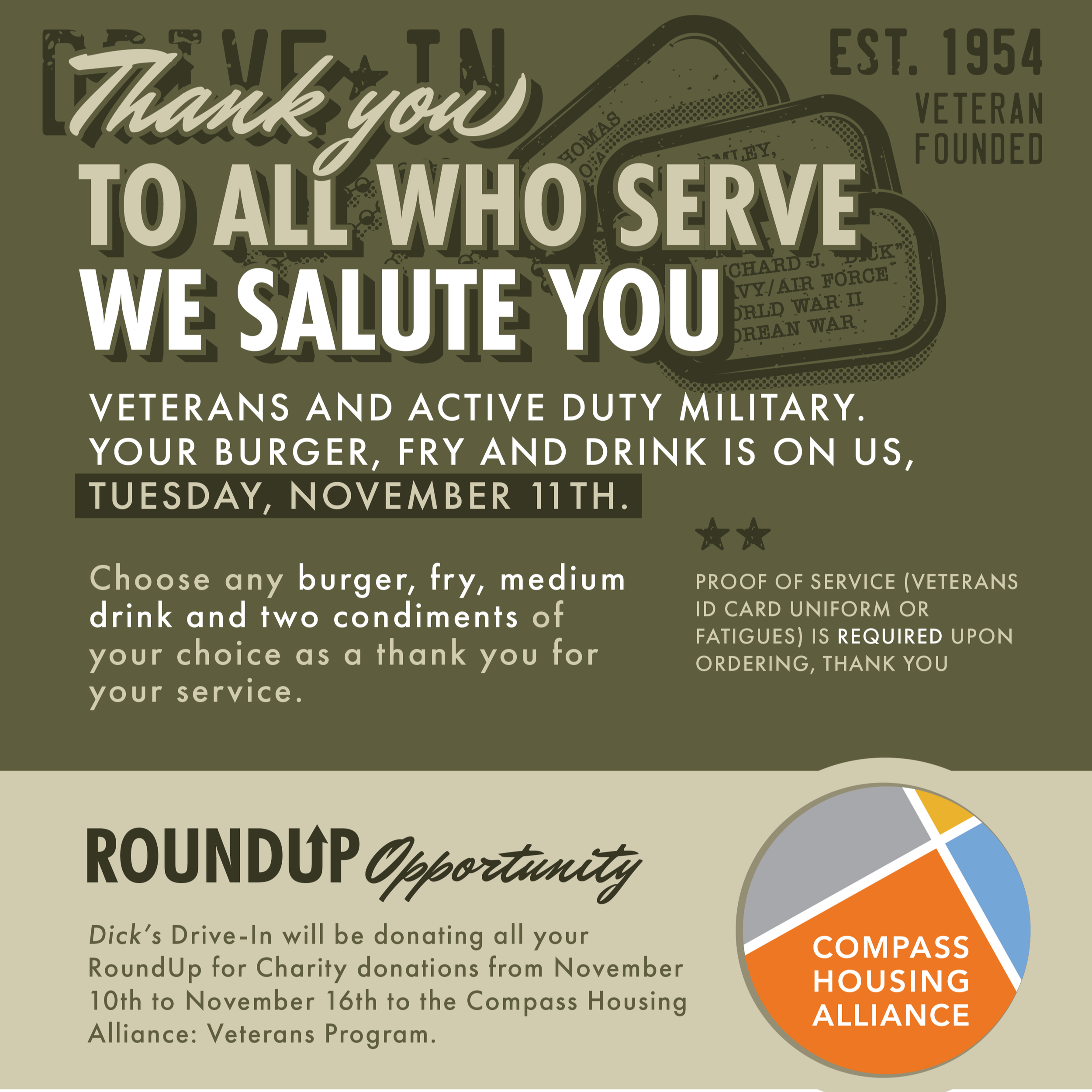 Free Meal For Veterans