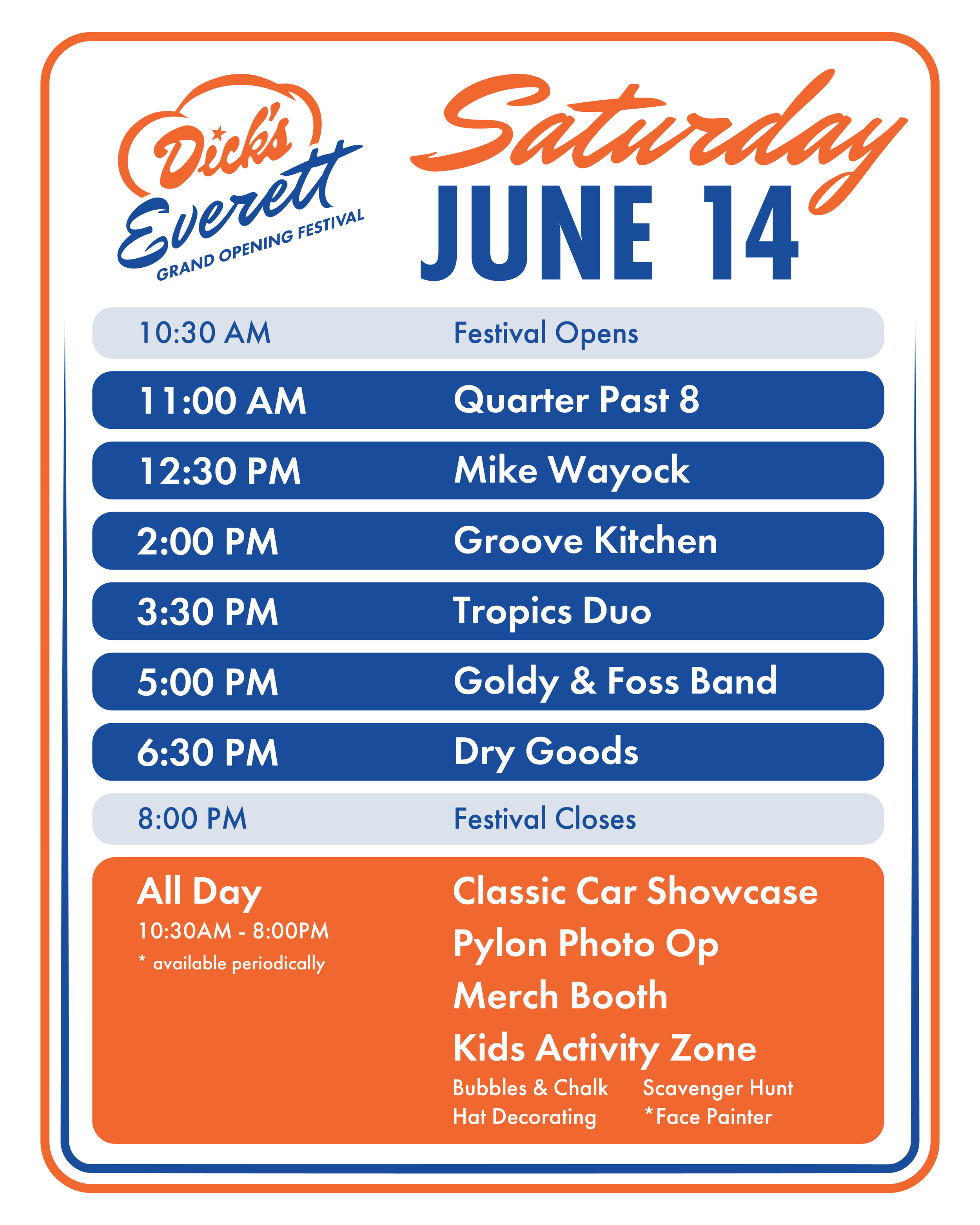 Everett Grand Opening Festival - Saturday, June 14 Schedule