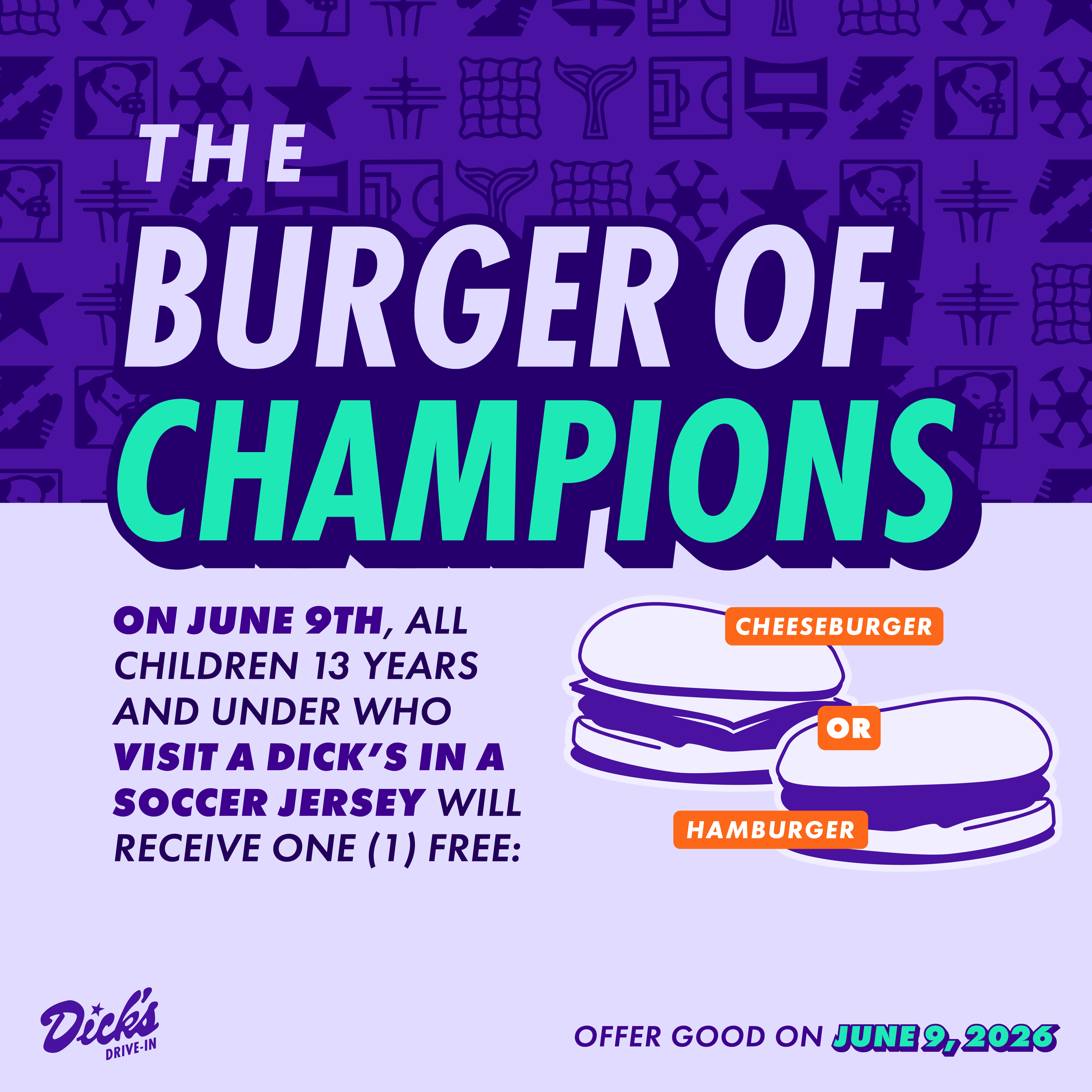 Burgers for Kids in Soccer Jerseys