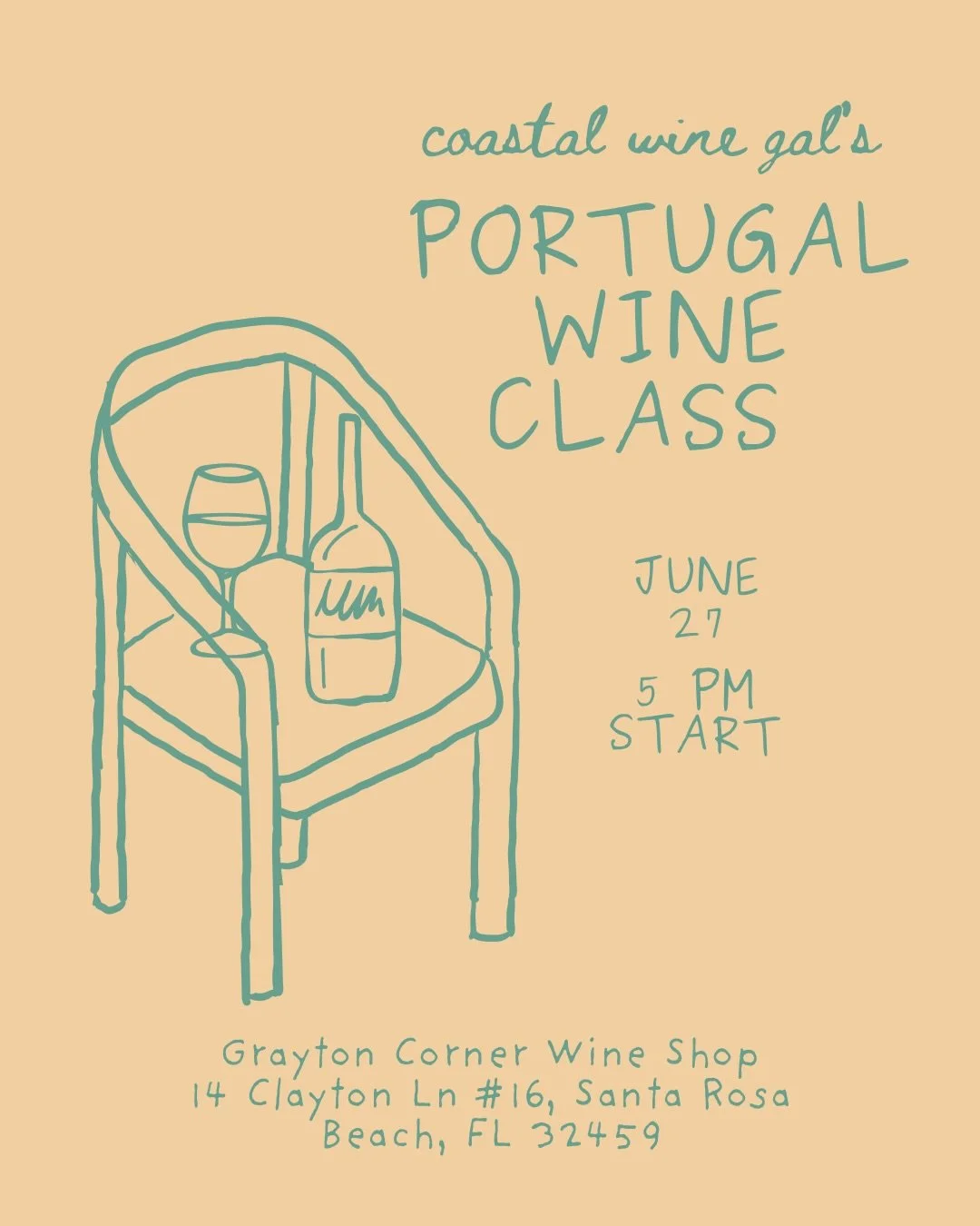 Join us at Grayton Corner Cafe &amp; Wine Shop on June 27 for an evening inspired by the wines of Portugal. Enjoy a relaxed tasting featuring thoughtfully paired wines and cheeses, great company, and a delicious Portuguese dish to finish the night. S