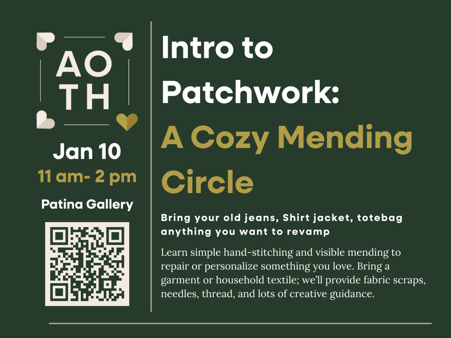 Intro to Patchwork: A Cozy Mending Circle