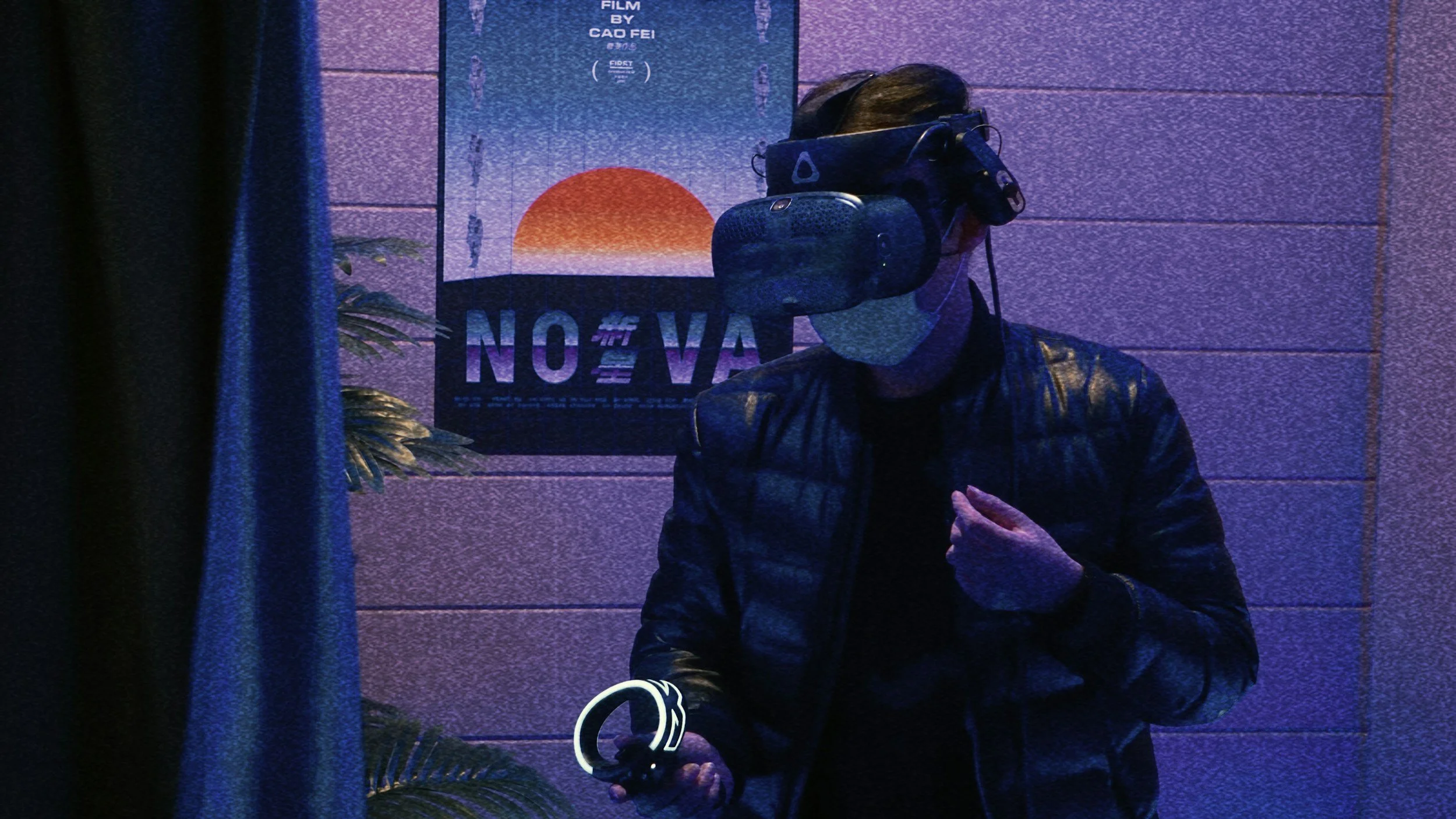 dark scene with a young man utilizing virtualization