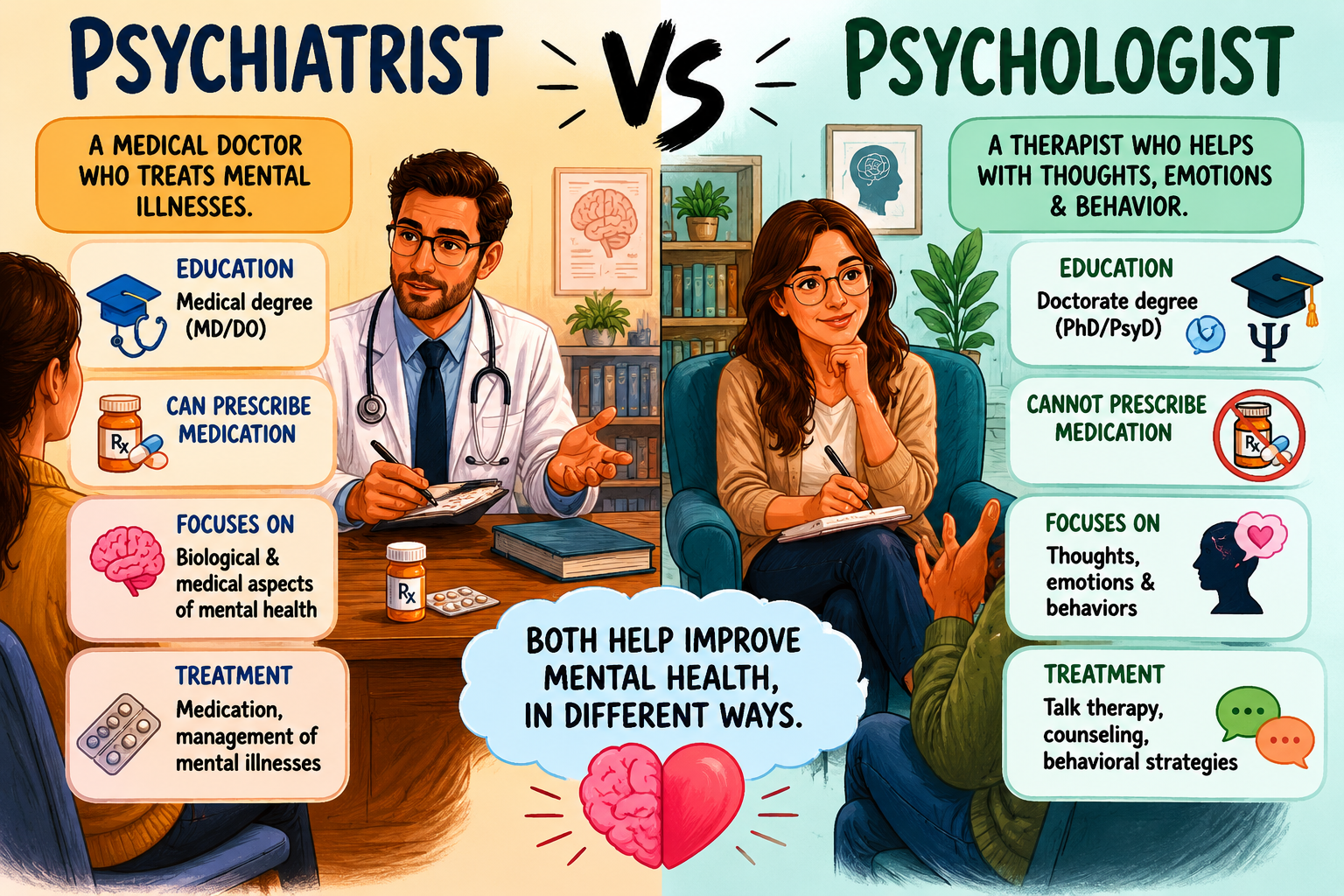 Psychiatrist vs Psychologist