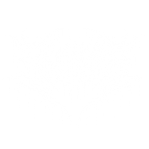 A symmetrical, intricate black-and-white design resembling heavy metal band logo art with sharp, dripping, and spiky elements.