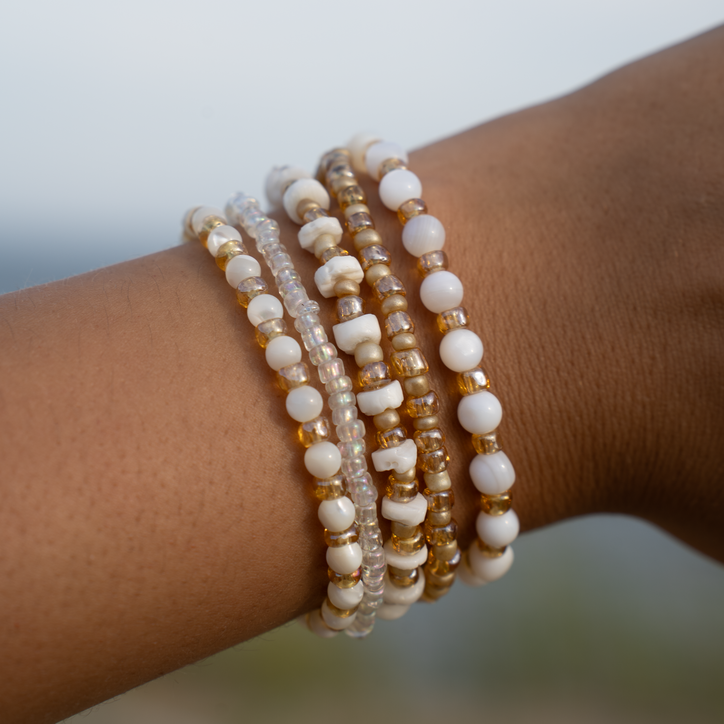 MOP  bracelet stack
