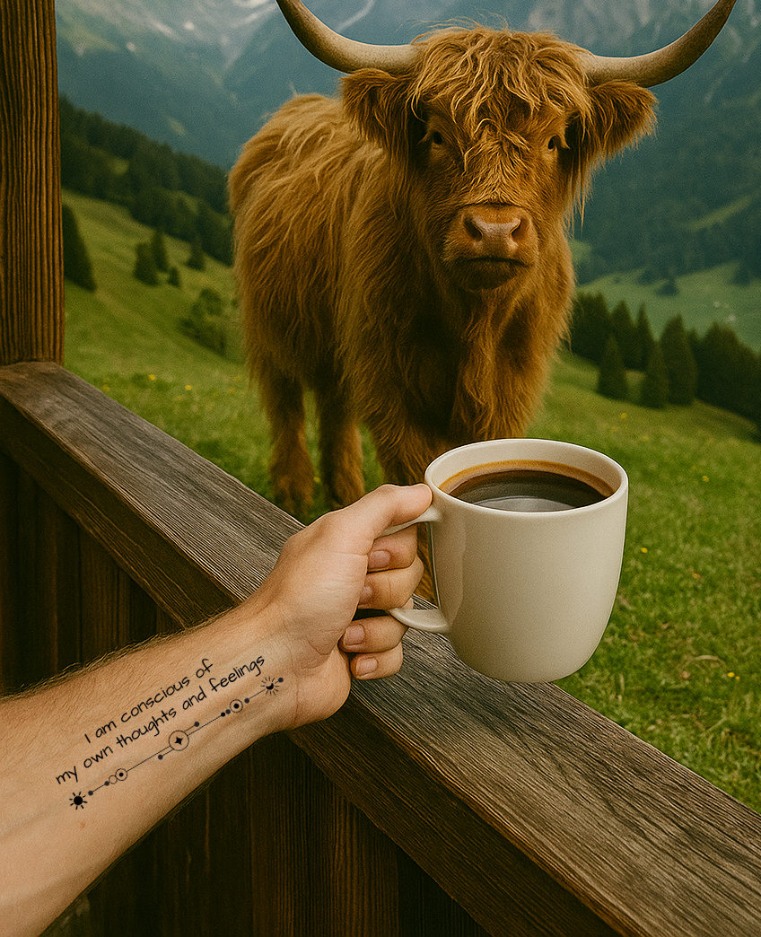 Coffee Break with Highland Cow_I am conscious of my own thoughts and feelings.png