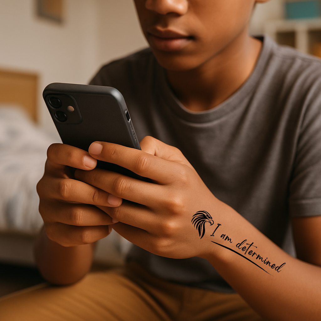male boy with phone_I am determined.png