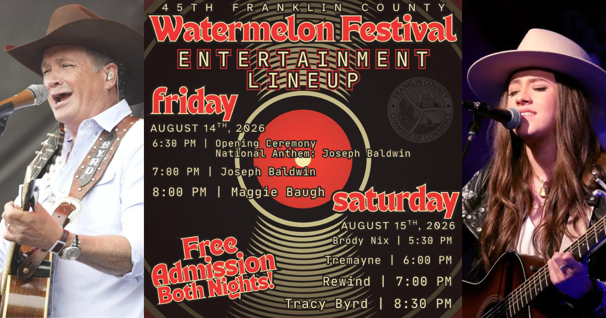 Byrd, Baugh to headline 2026 Watermelon Festival