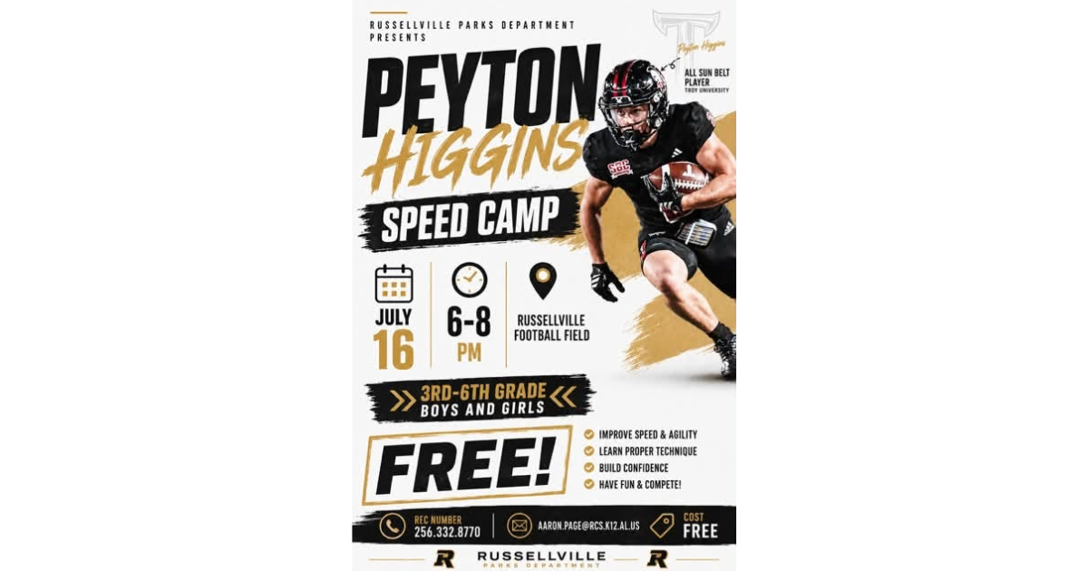 Russellville Parks and Recreation Department offering free youth speed camp July 16