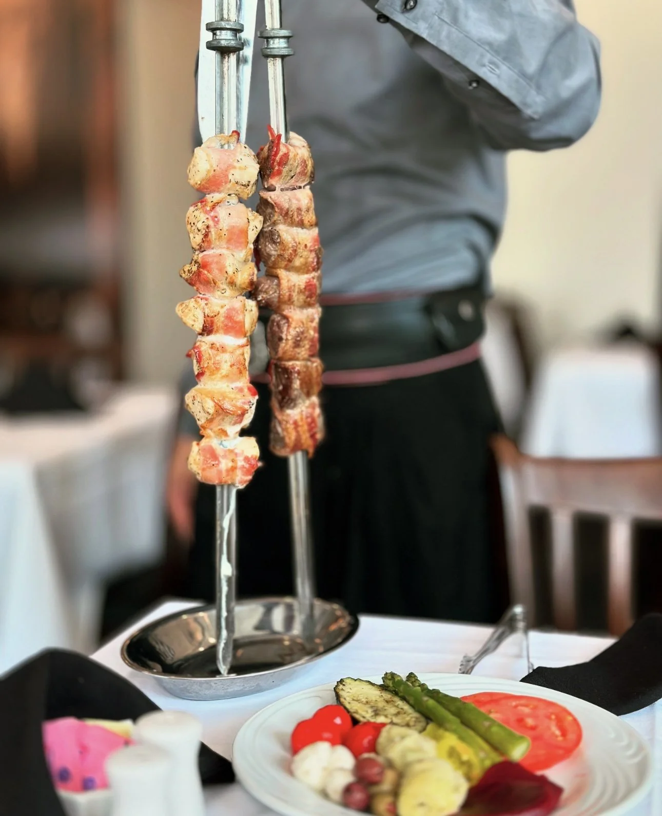 Chicken Breast Wrapped In Bacon (Left)
Filet Mignon Wrapped In Bacon (Right)