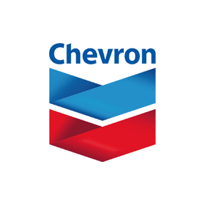 Chevron logo with blue, red, and green elements