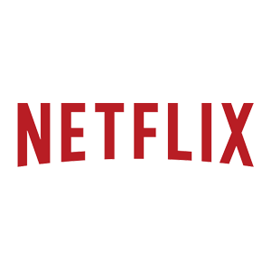 Netflix logo with red text on a black background.