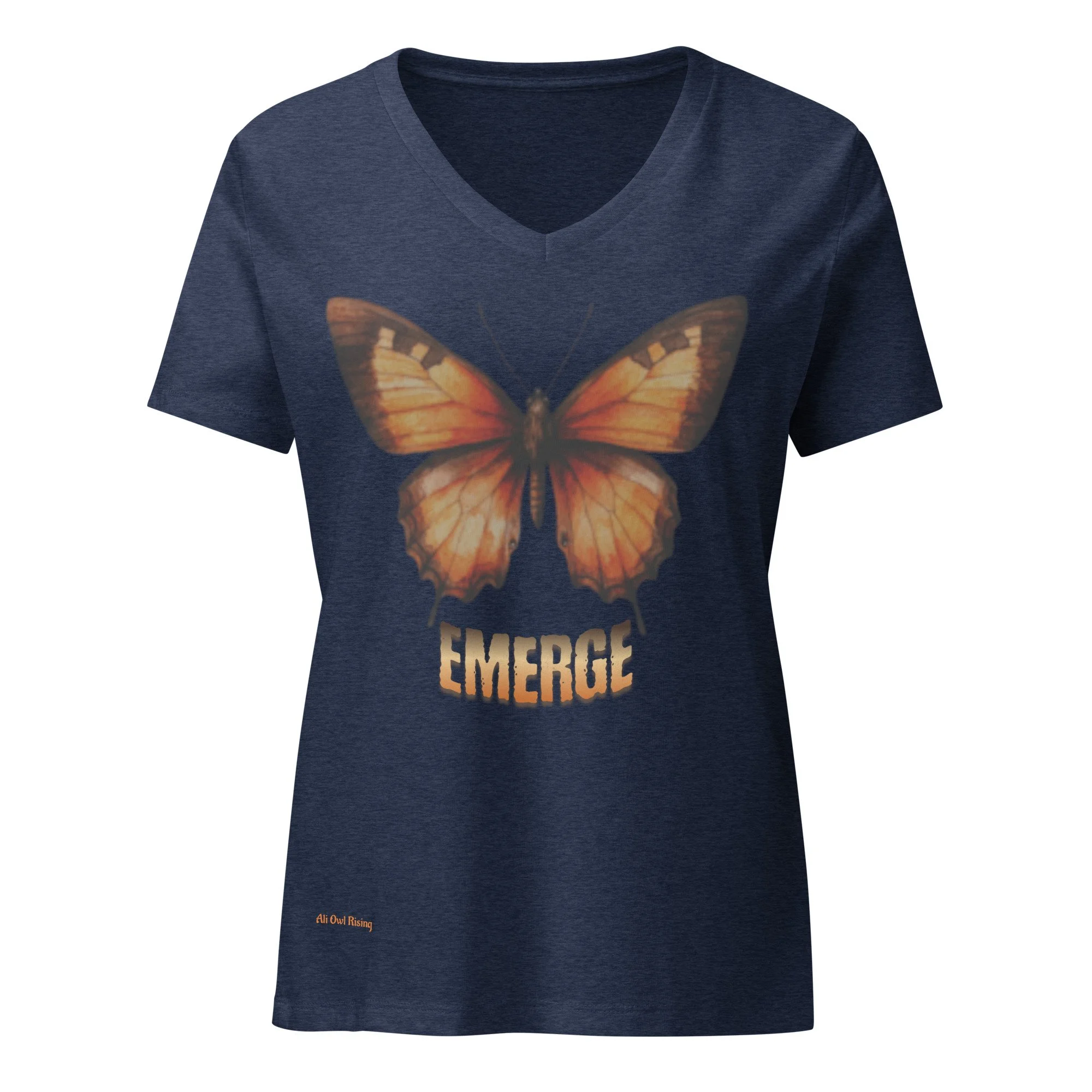 Emerge Butterfly V-Neck Tee – Transformation & Renewal