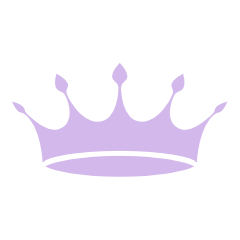 Purple crown with five points and decorative elements.