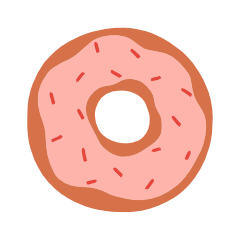Dessert donut with pink icing and sprinkles