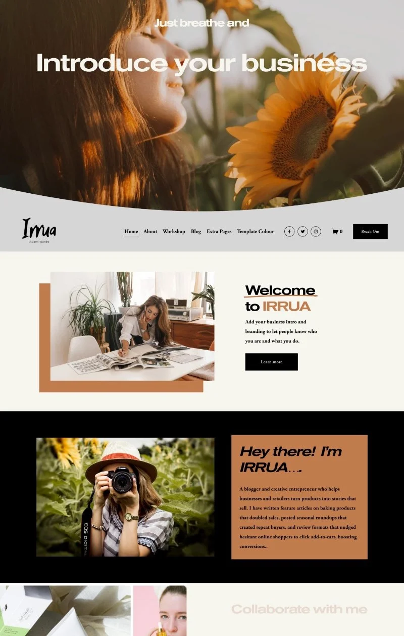 Irrua – Squarespace 7.1 Fluid Engine